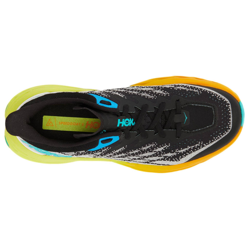 Hoka One One Speedgoat 5 Textile Synthetic Womens Trainers#color_black evening primrose