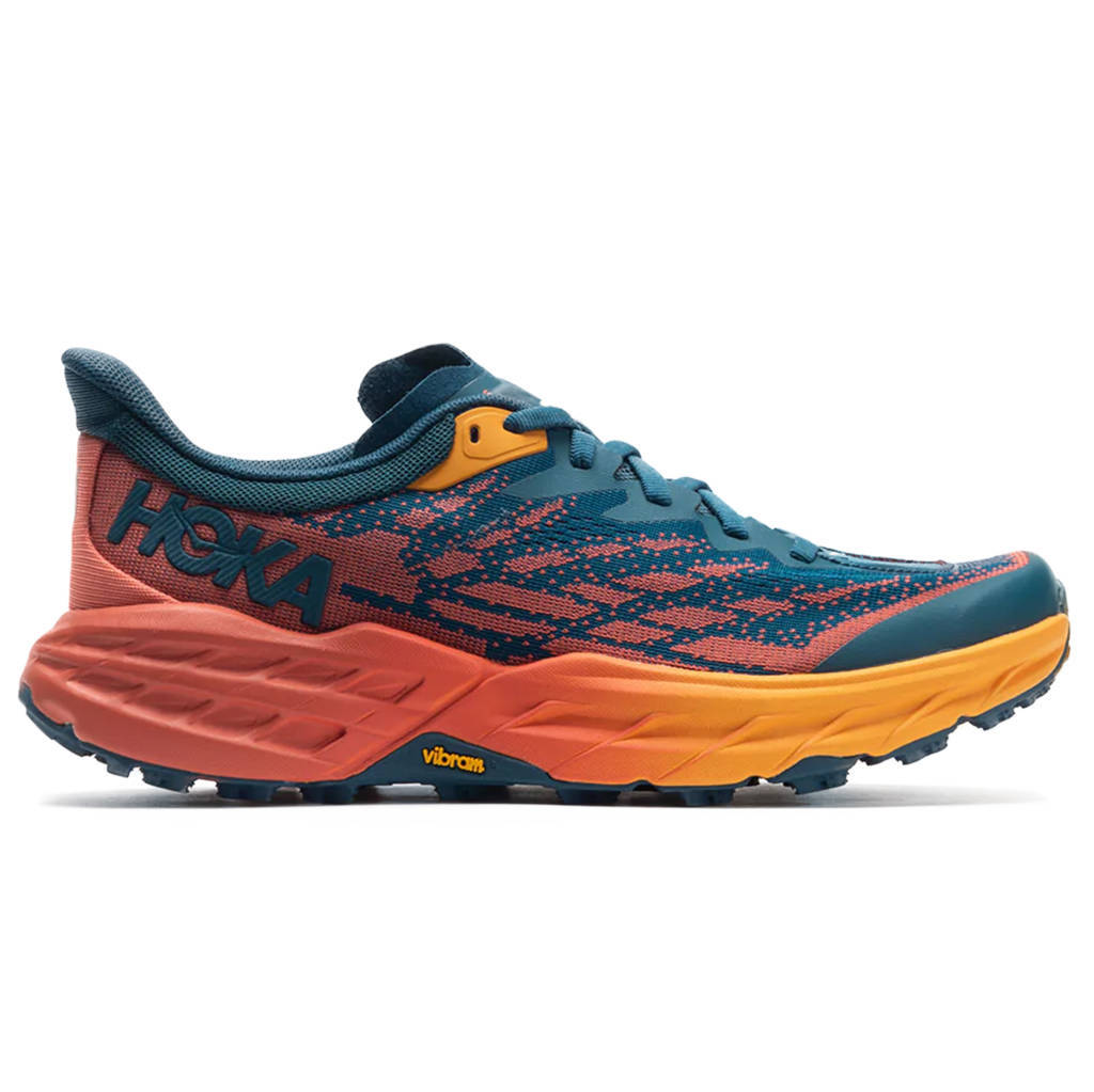 Hoka One One Speedgoat 5 Textile Synthetic Womens Trainers#color_blue coral camellia