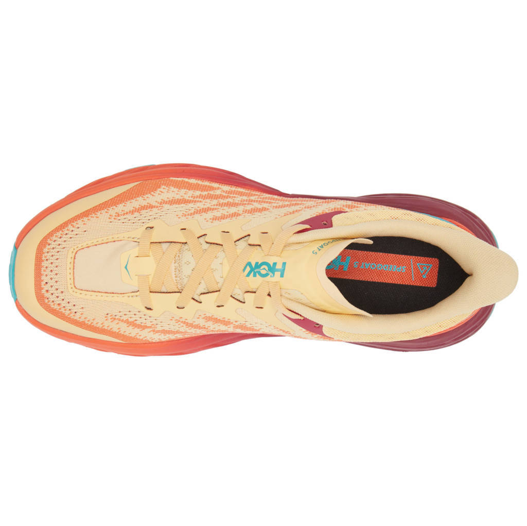 Hoka One One Speedgoat 5 Textile Synthetic Womens Trainers#color_impala flame