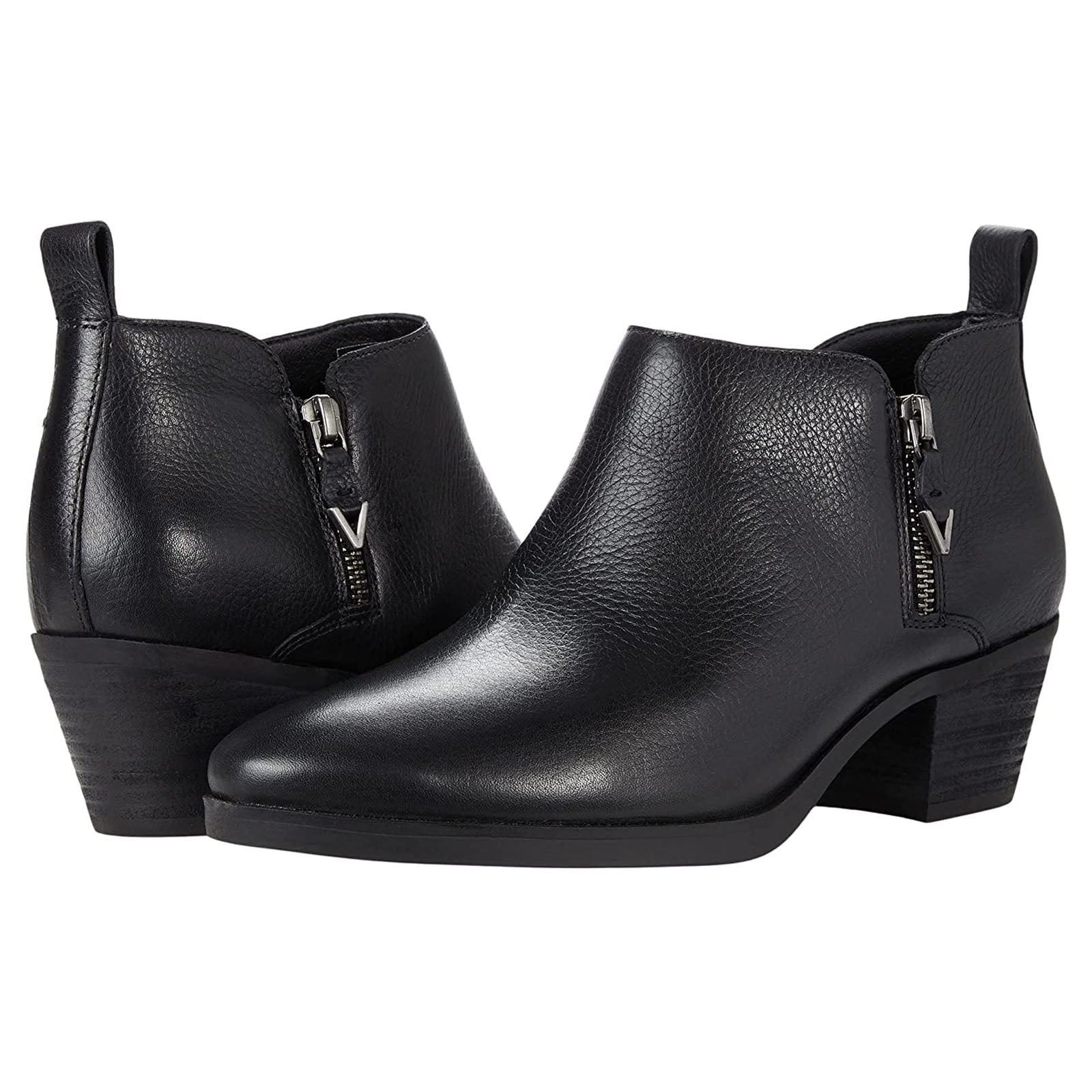 Vionic Cecily Leather Womens Boots#color_black