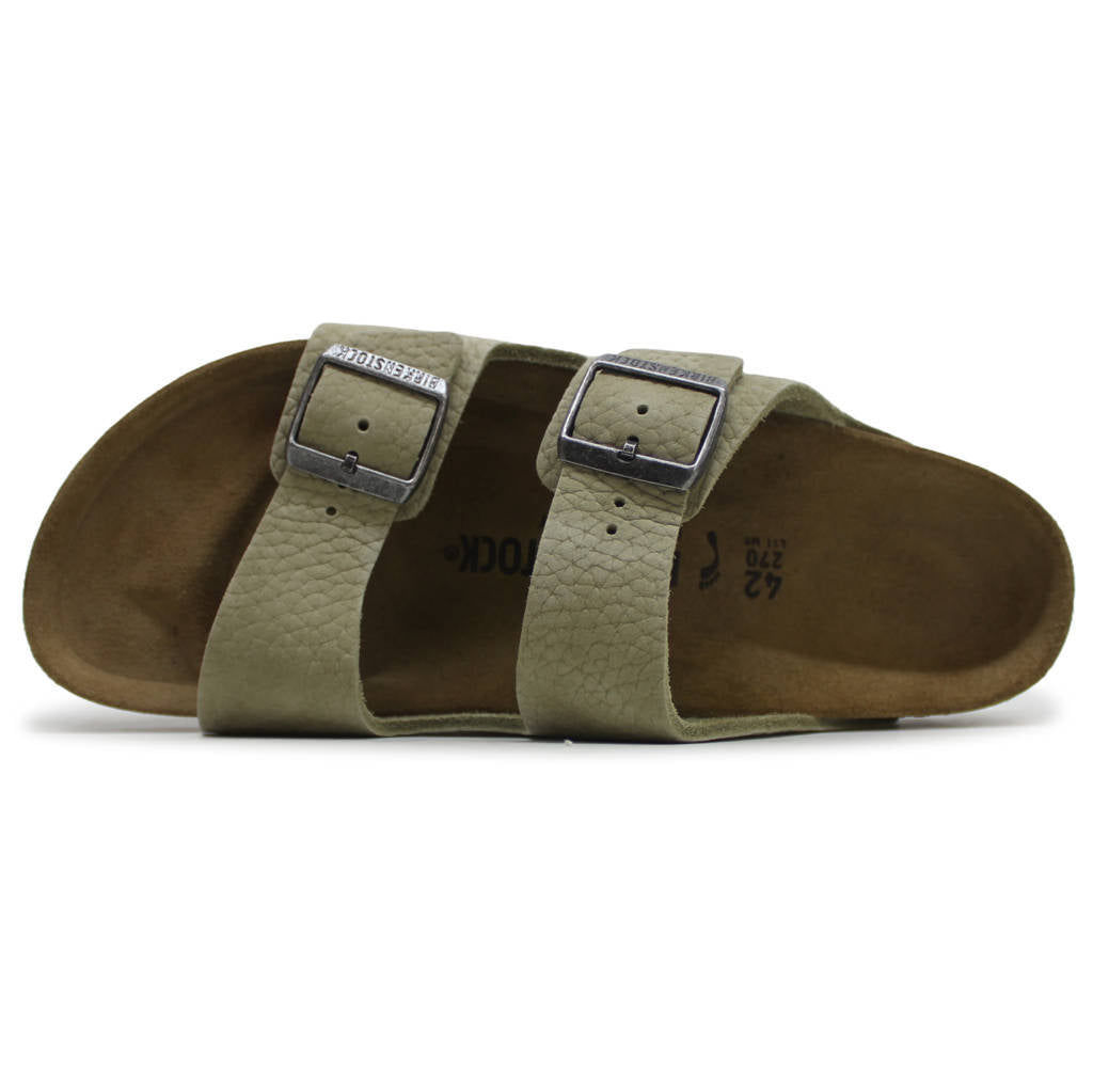 Birkenstock Arizona BS Nubuck Leather Unisex Sandals#color_faded khaki