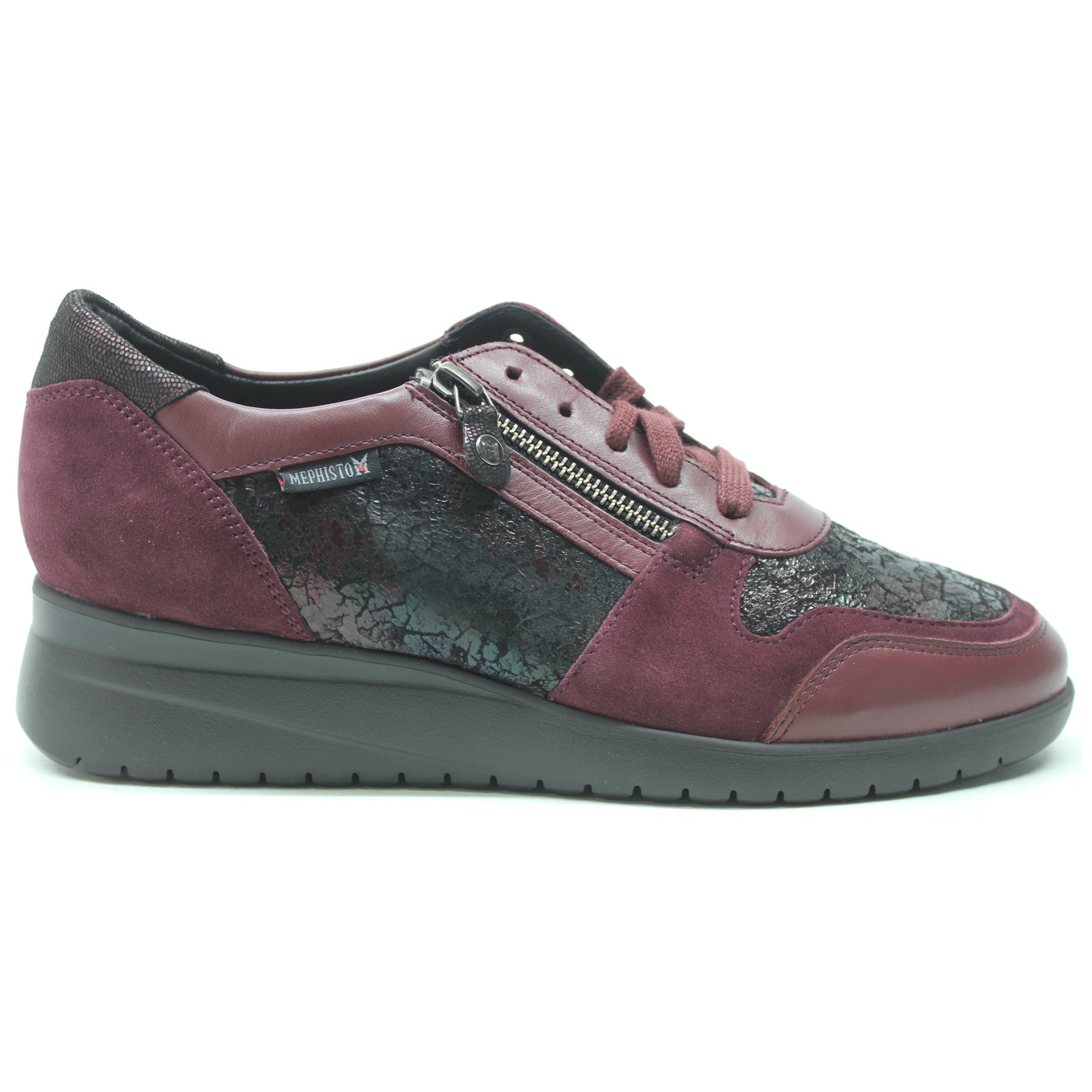 Mephisto Iasmina Leather Womens Trainers#color_wine