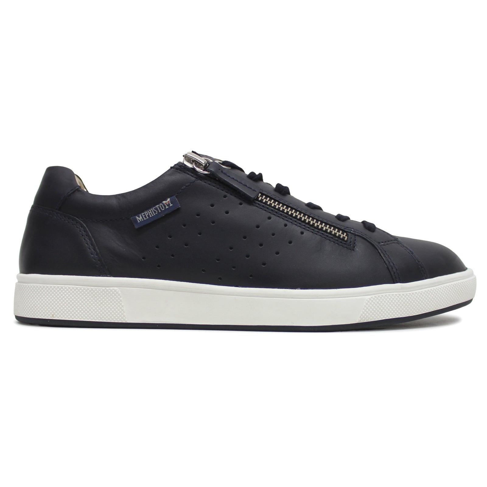 Mephisto Nikita Leather Womens Trainers#color_navy