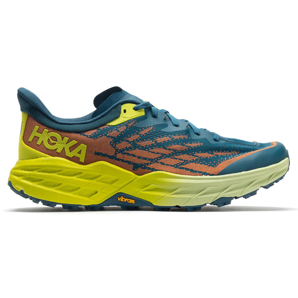 Hoka One One Speedgoat 5 Textile Synthetic Mens Trainers#color_blue coral evening primrose