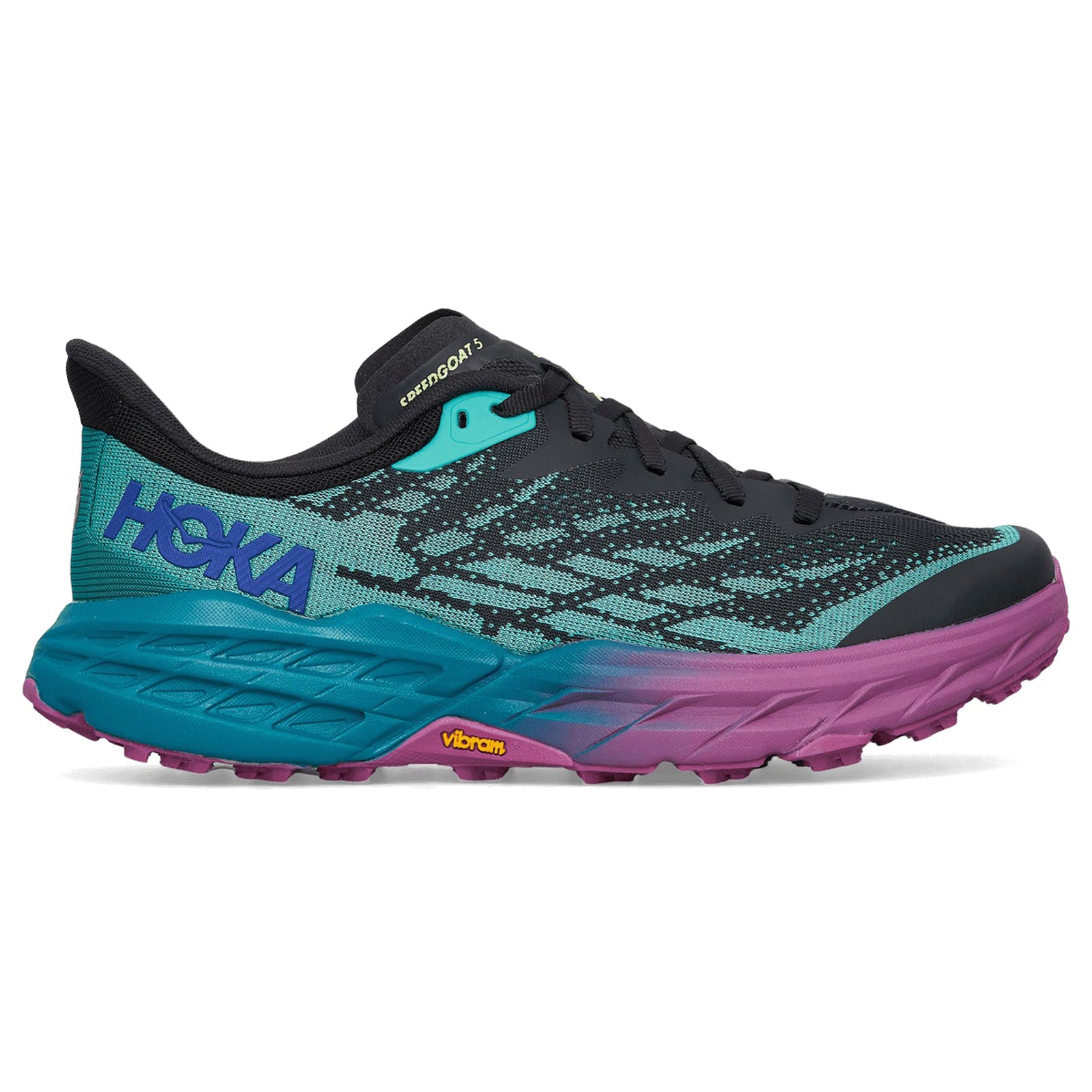 Hoka Speedgoat 5 Textile Synthetic Mens Trainers#color_blue graphite kayaking