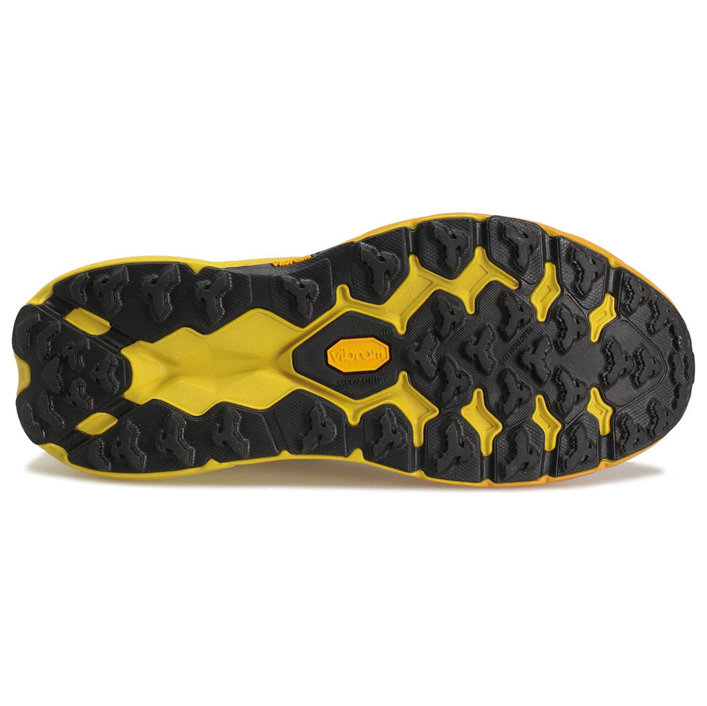 Hoka One One Speedgoat 5 Textile Synthetic Mens Trainers#color_avocado passion fruit