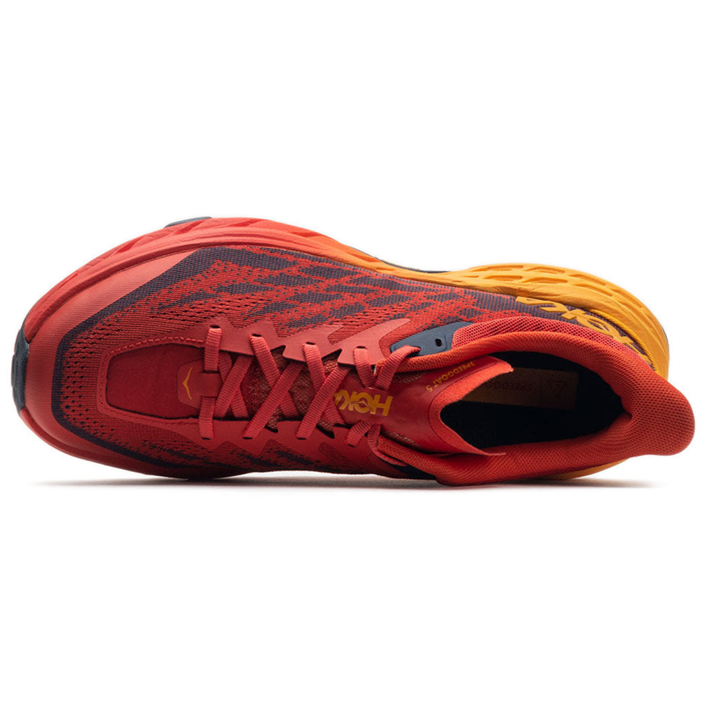 Hoka One One Speedgoat 5 Textile Synthetic Mens Trainers#color_fiesta radiant yellow
