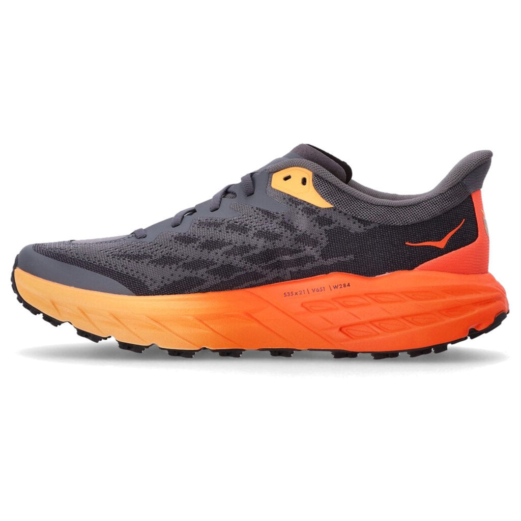Hoka One One Speedgoat 5 Textile Synthetic Mens Trainers#color_castlerock flame