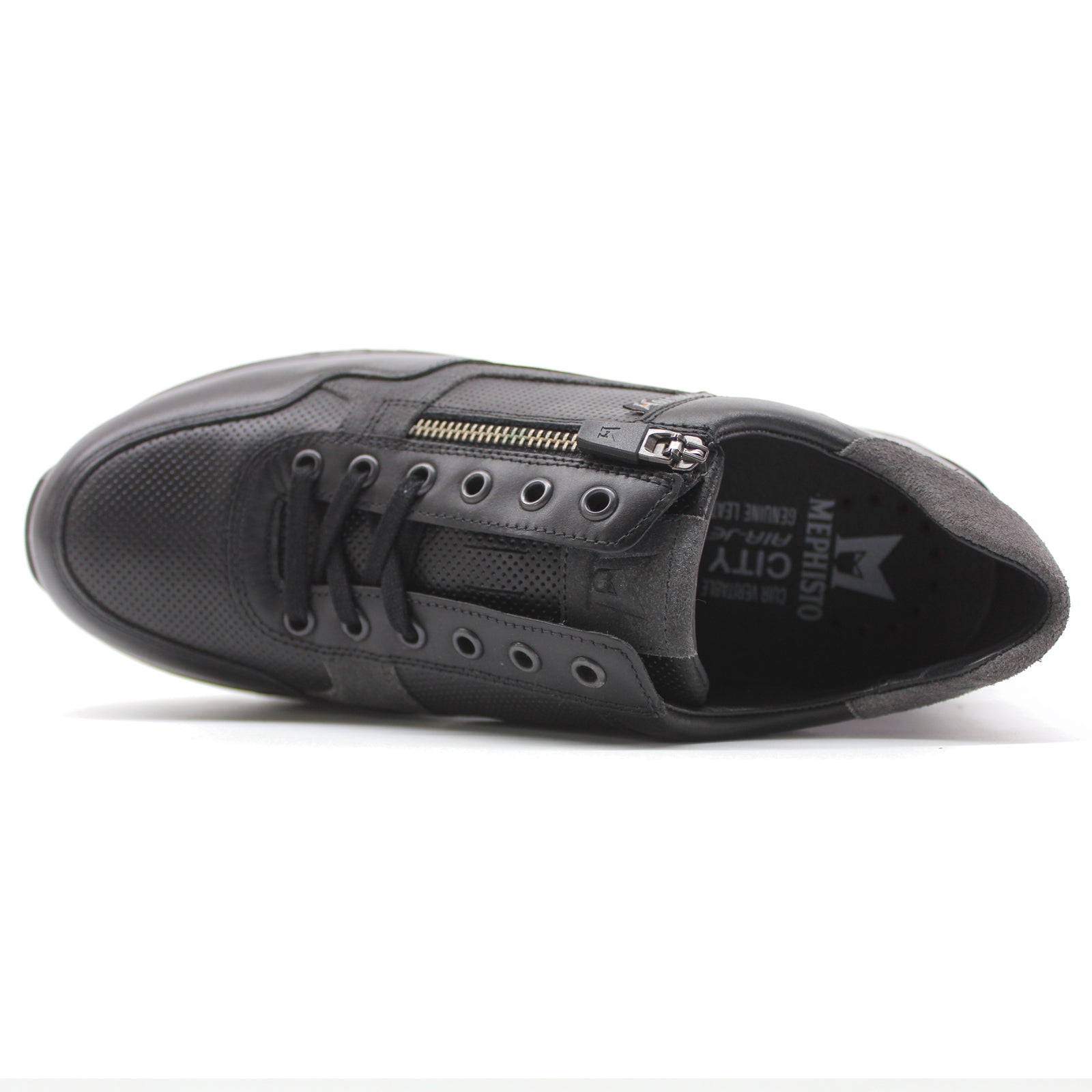 Mephisto Bradley Leather Mens Trainers#color_black