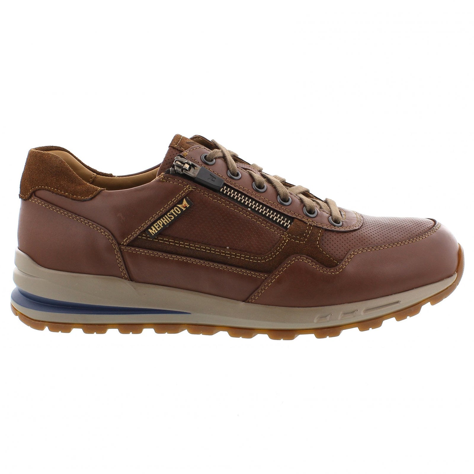 Mephisto Bradley Leather Mens Trainers#color_chestnut