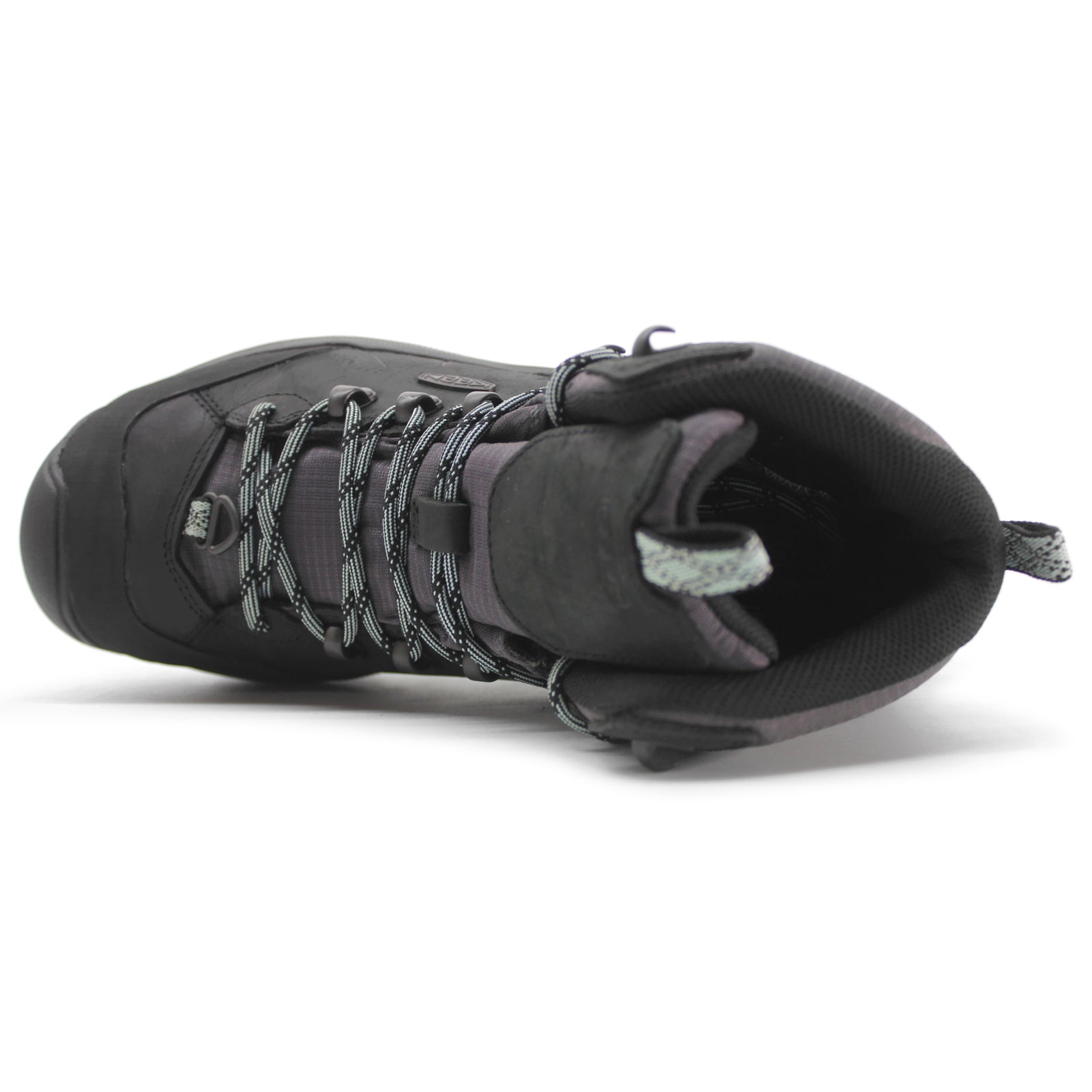 Keen Revel IV Mid Polar Leather Textile Womens Boots#color_black harbor grey