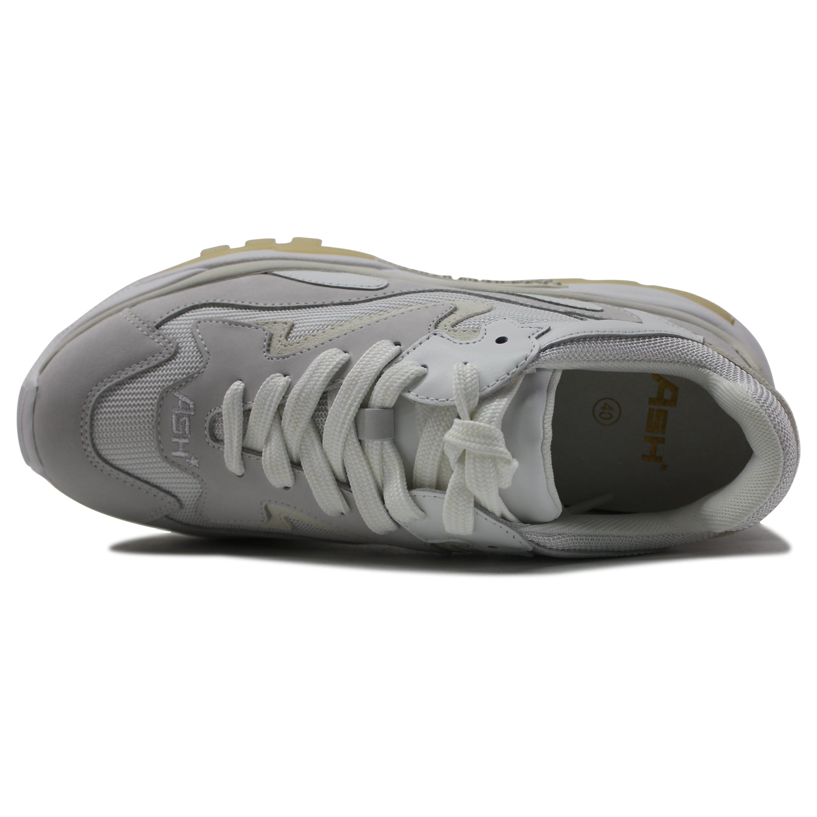 Ash Addict Nubuck Mesh Womens Trainers#color_white white