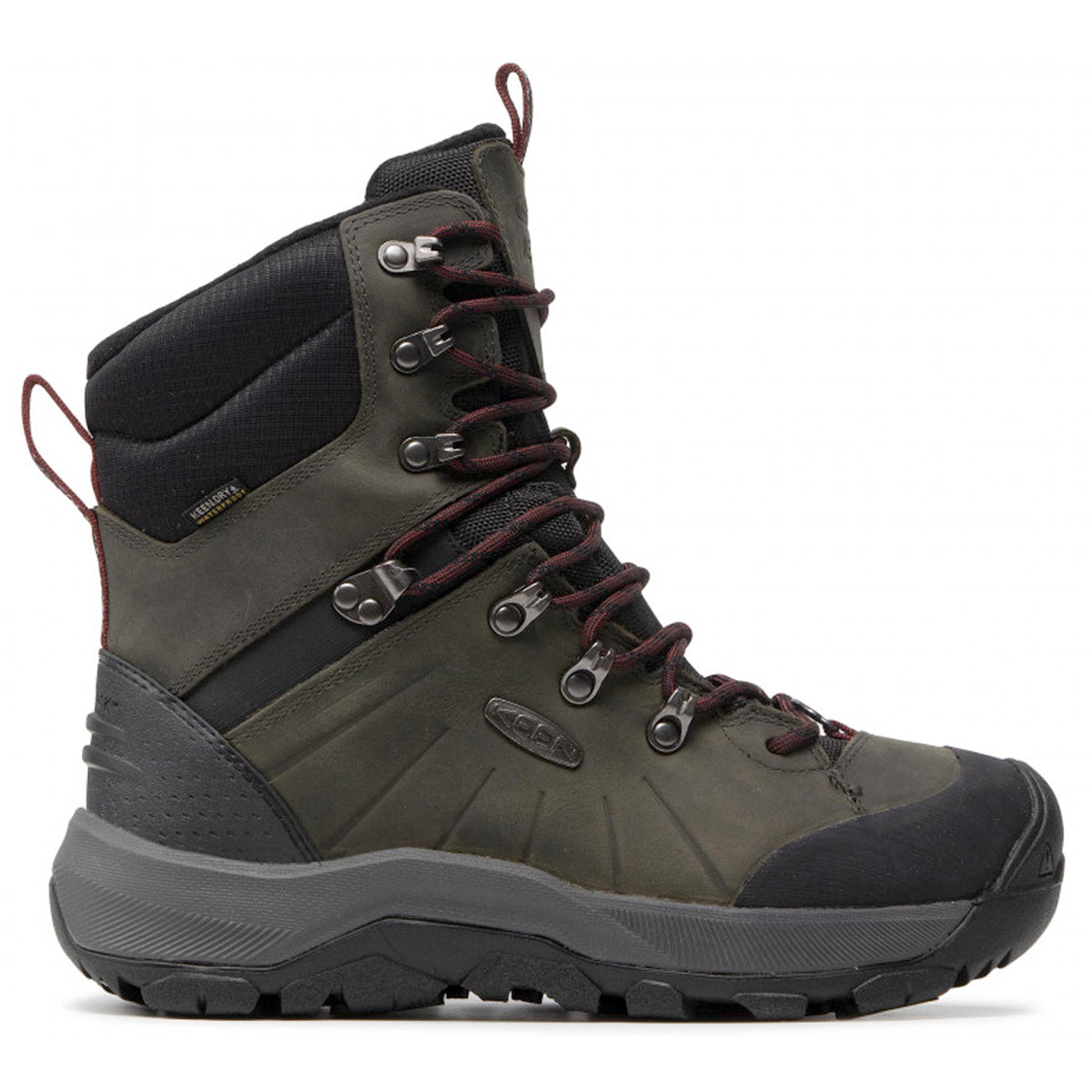Keen Revel IV High Polar Leather Textile Mens Boots#color_magnet red carpet