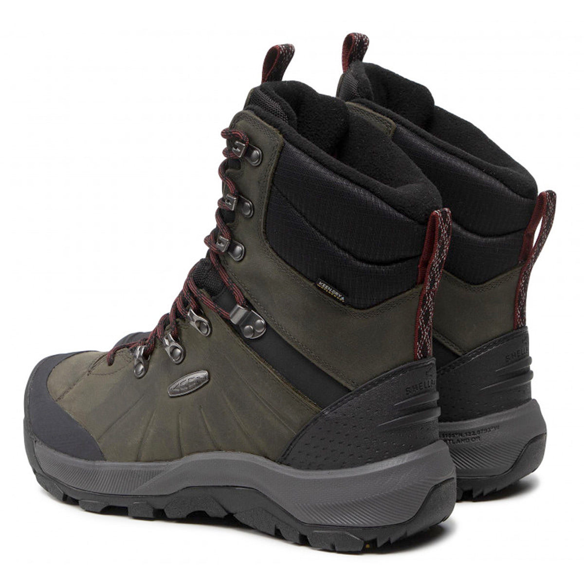 Keen Revel IV High Polar Leather Textile Mens Boots#color_magnet red carpet
