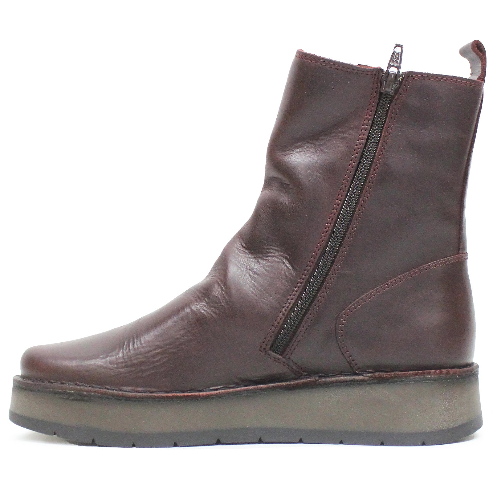 Fly London RENO053FLY Rug Leather Womens Boots#color_wine