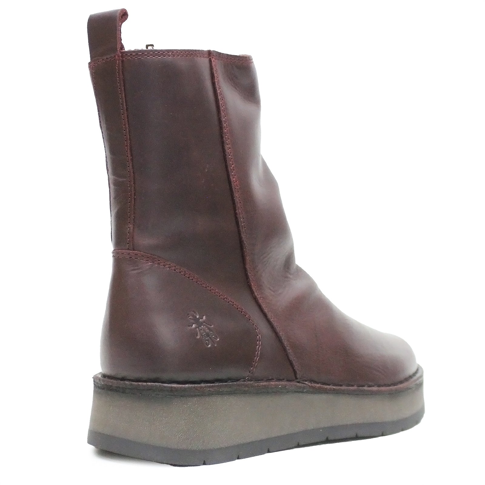 Fly London RENO053FLY Rug Leather Womens Boots#color_wine