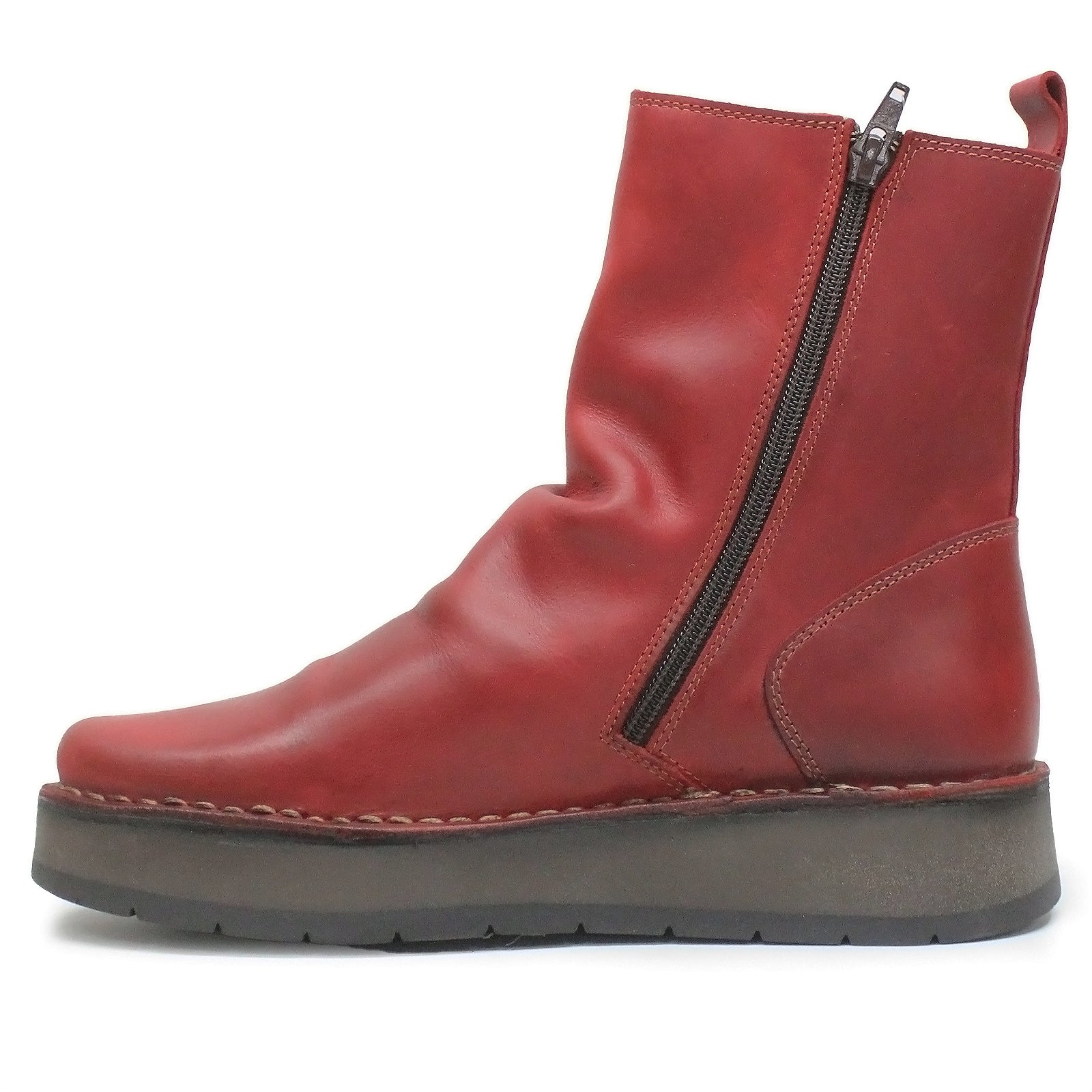 Fly London RENO053FLY Rug Leather Womens Boots#color_red
