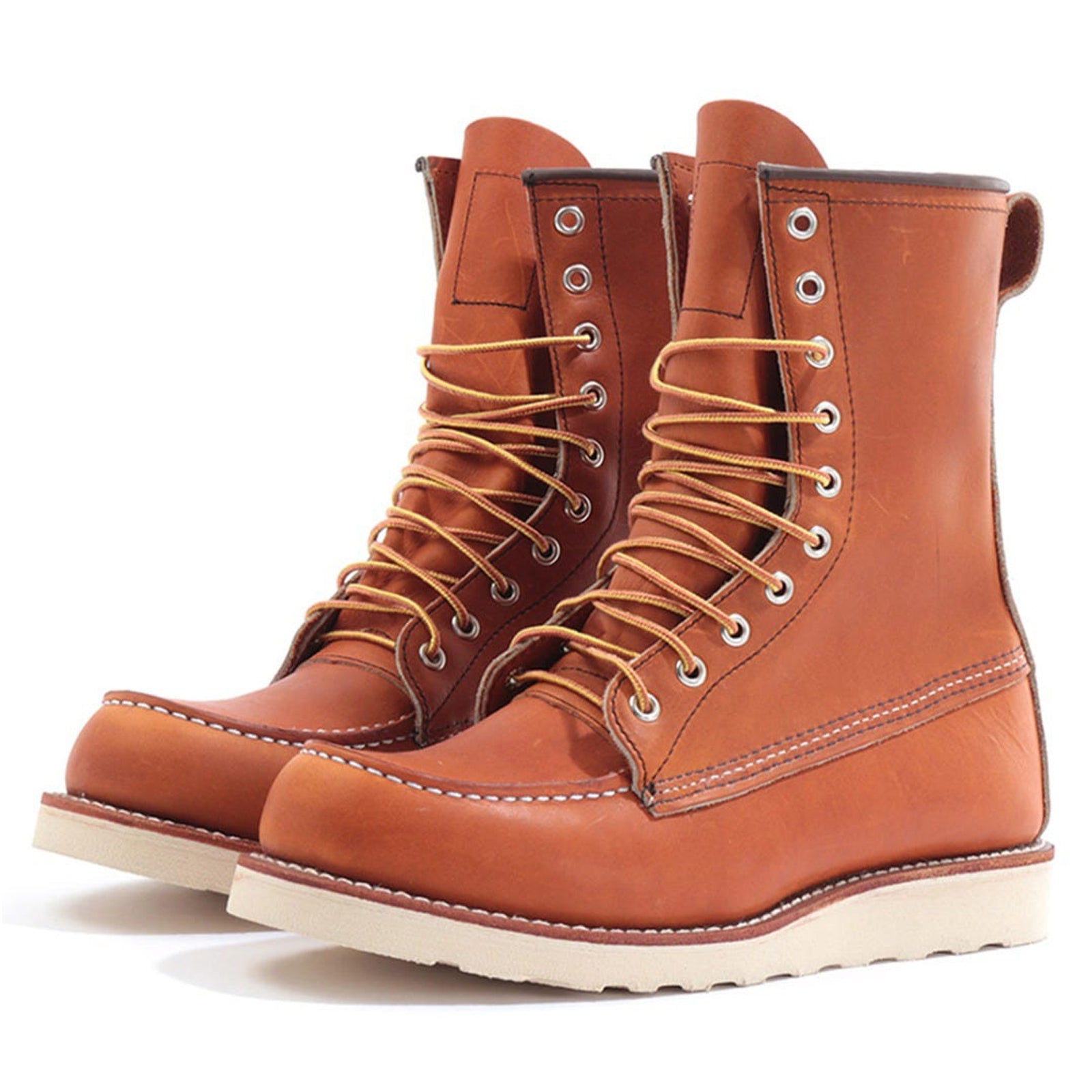Red Wing 8 Inch Moc Toe 877 Leather Mens Boots#color_oro legacy