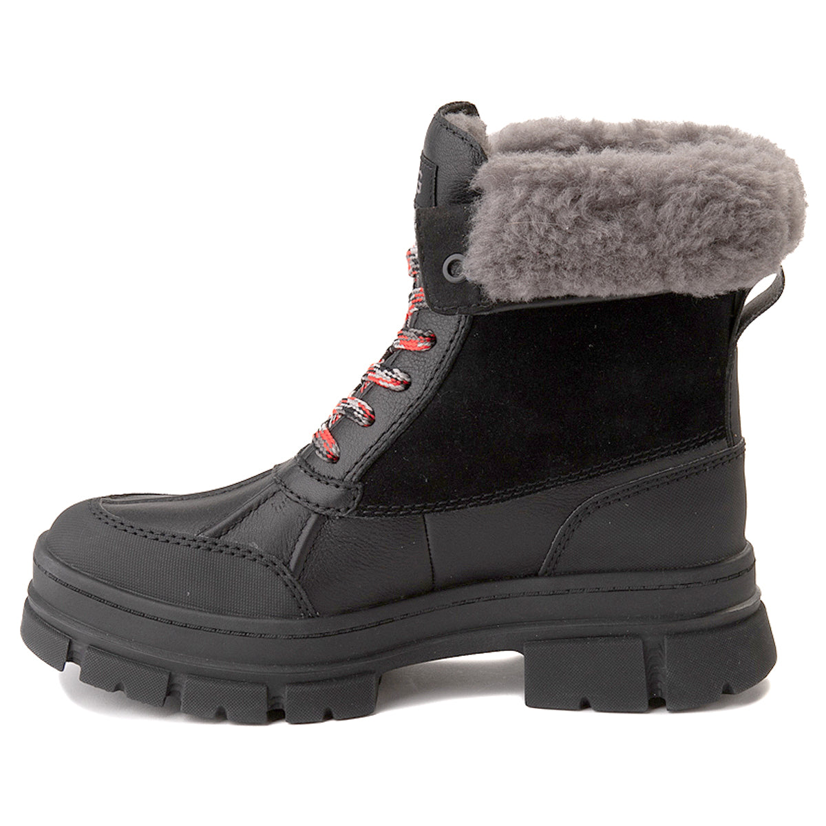 Ugg Ashton Addie Leather Synthetic Womens Boots#color_black