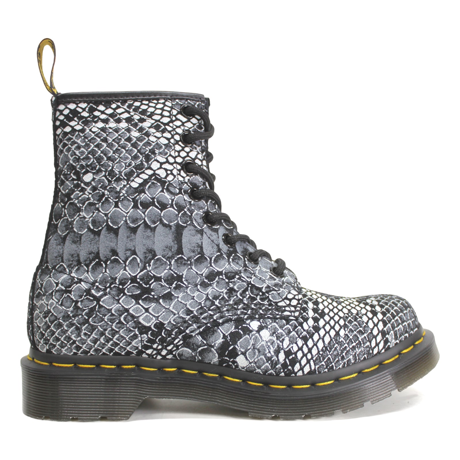 Dr. Martens 1460 Printed Leather Womens Boots#color_black white