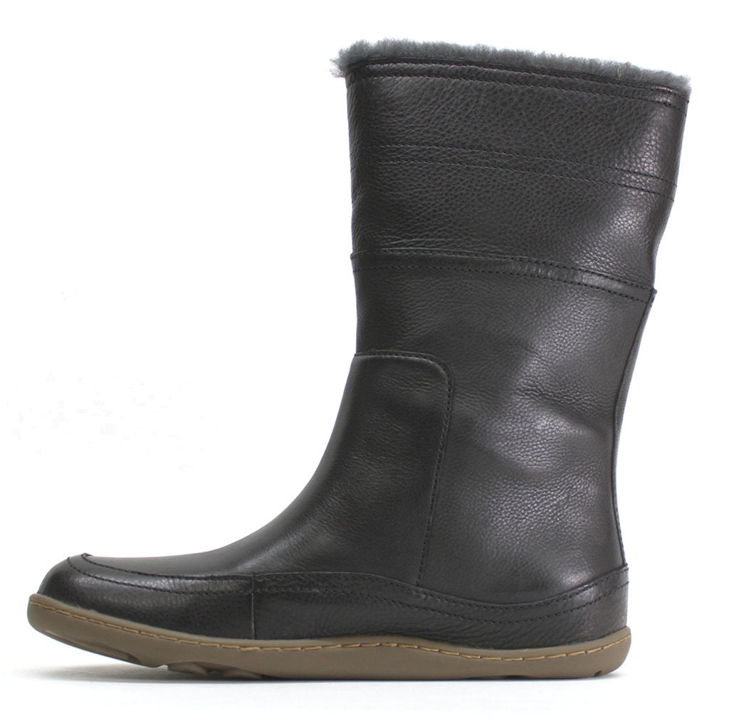 Camper Peu Full Grain Leather Fur Lined Women's Mid Calf Boots#color_black