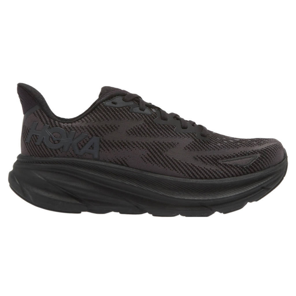 Hoka One One Clifton 9 Textile Womens Trainers#color_black black