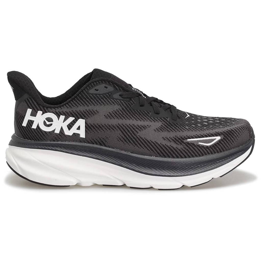 Hoka One One Clifton 9 Textile Womens Trainers#color_black white