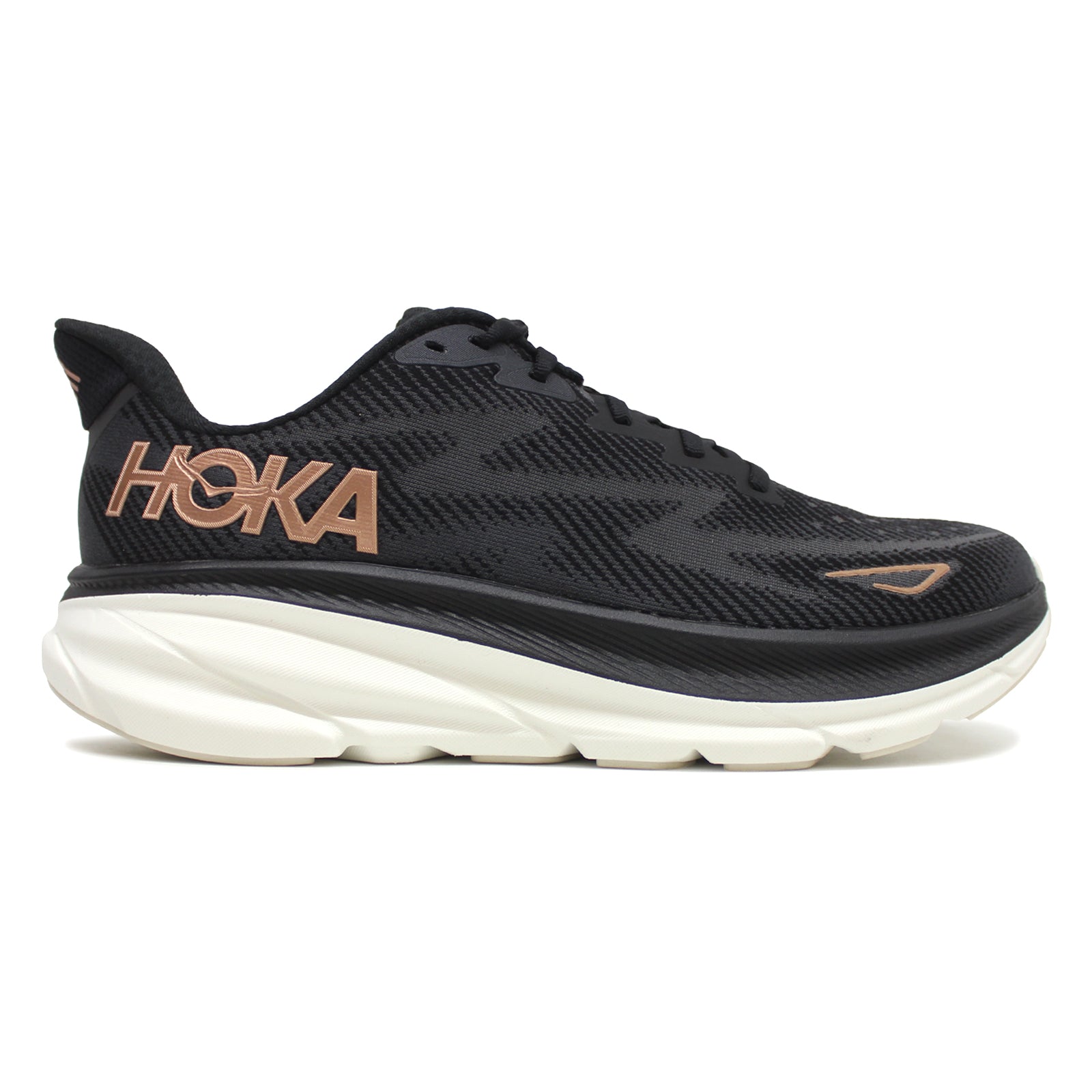 Hoka Clifton 9 Textile Womens Trainers#color_black rose gold