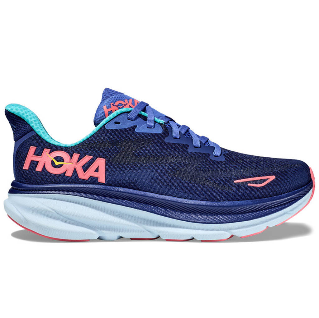 Hoka One One Clifton 9 Textile Womens Trainers#color_bellwether blue ceramic