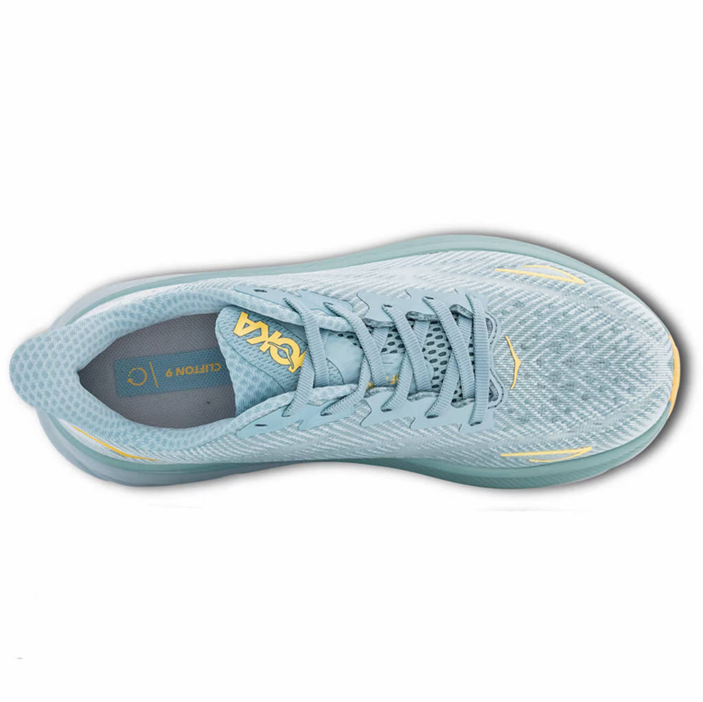 Hoka One One Clifton 9 Textile Womens Trainers#color_cloud blue ice flow