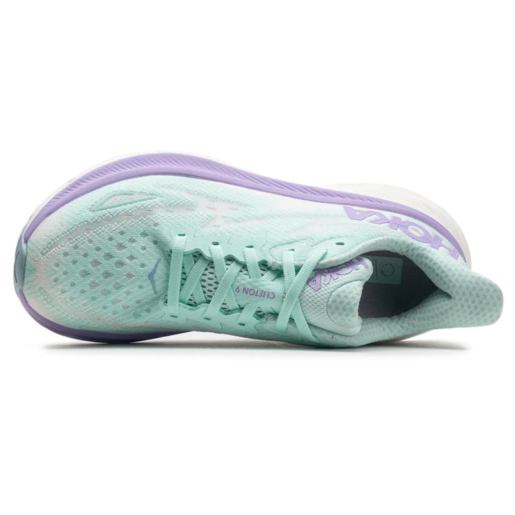 Hoka One One Clifton 9 Textile Womens Trainers#color_sunlit ocean lilac mist
