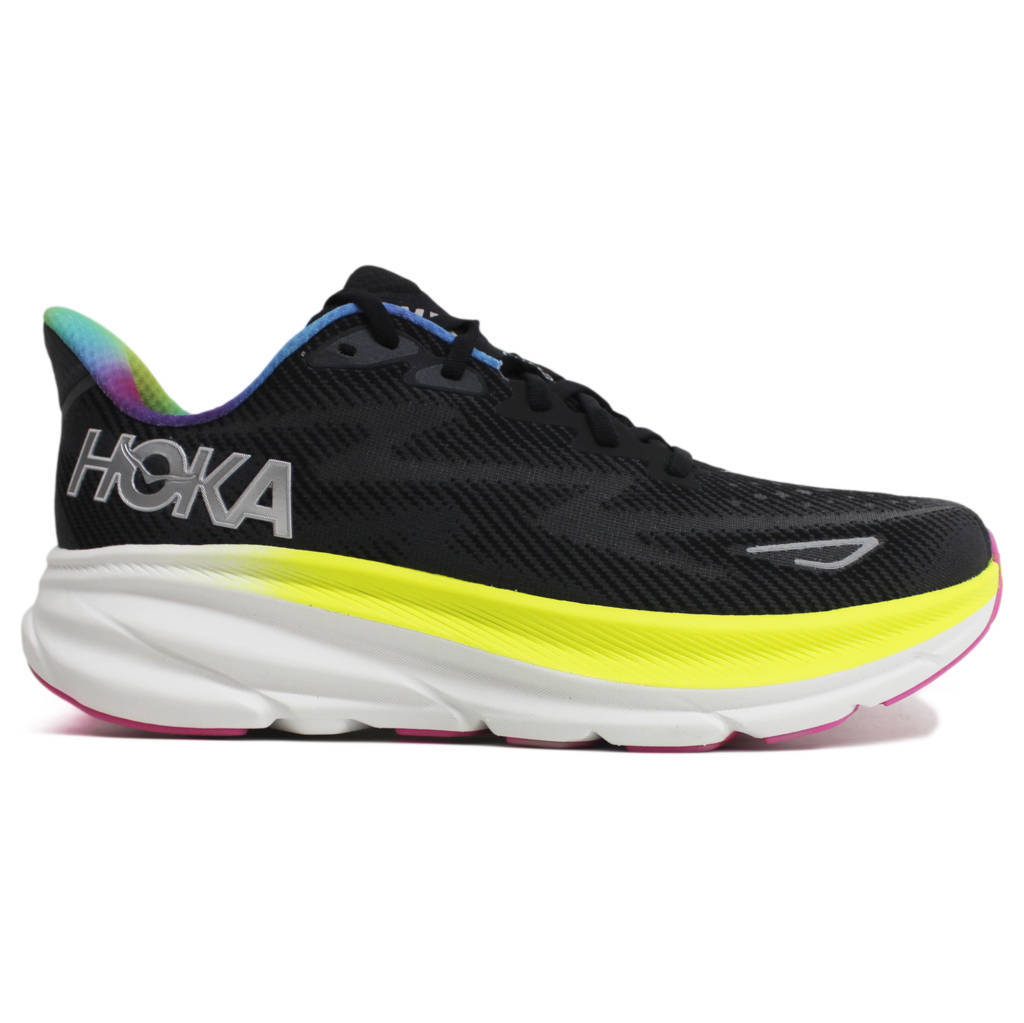 Hoka One One Clifton 9 Textile Womens Trainers#color_black all aboard