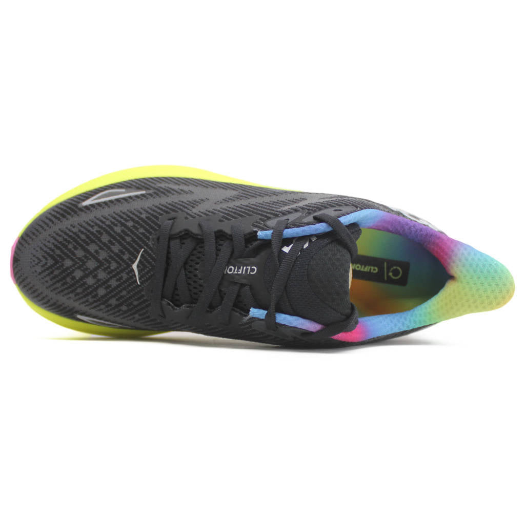 Hoka One One Clifton 9 Textile Womens Trainers#color_black all aboard