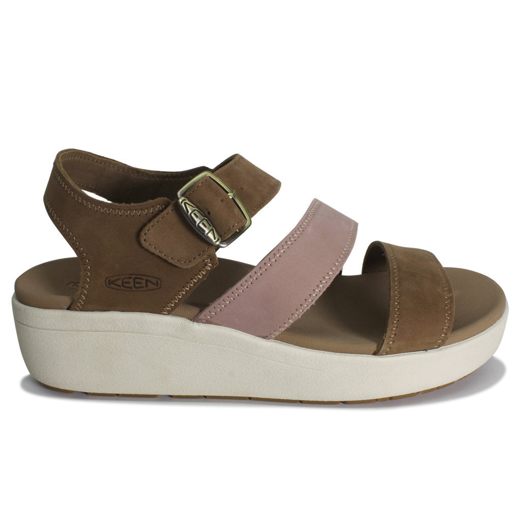Keen Ellecity Backstrap Nubuck Leather Womens Sandals#color_toasted coconut fawn