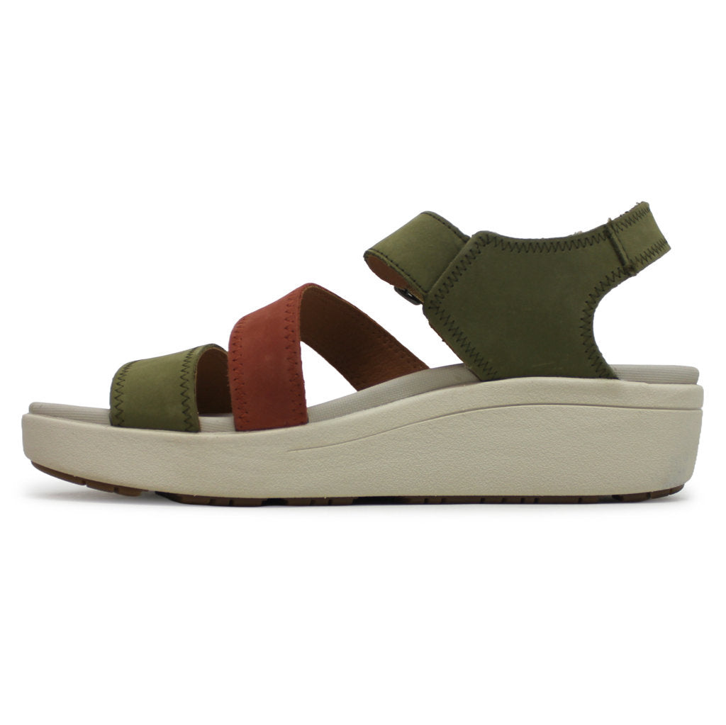 Keen Ellecity Backstrap Nubuck Leather Womens Sandals#color_martini olive baked clay