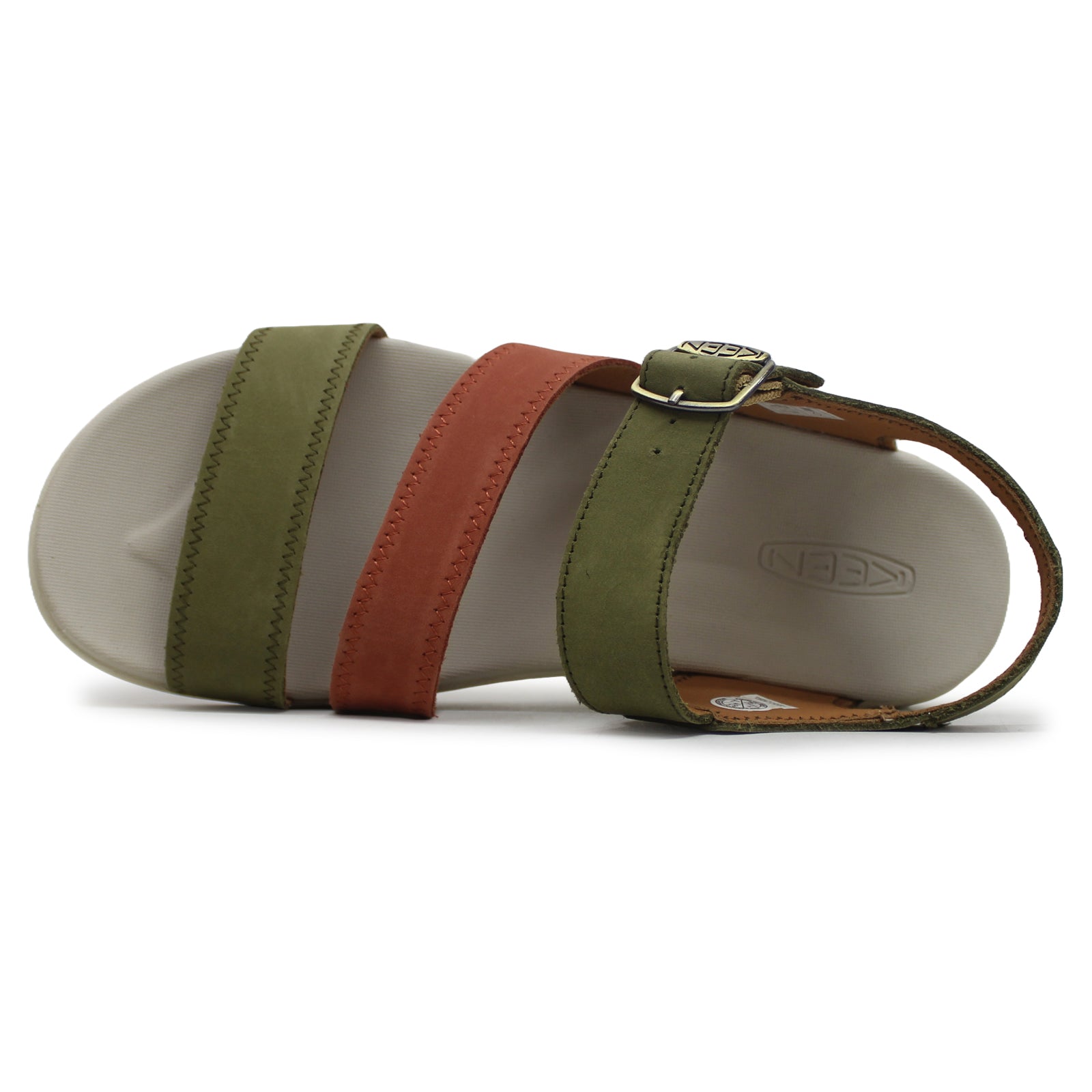 Keen Ellecity Backstrap Nubuck Leather Womens Sandals#color_martini olive baked clay