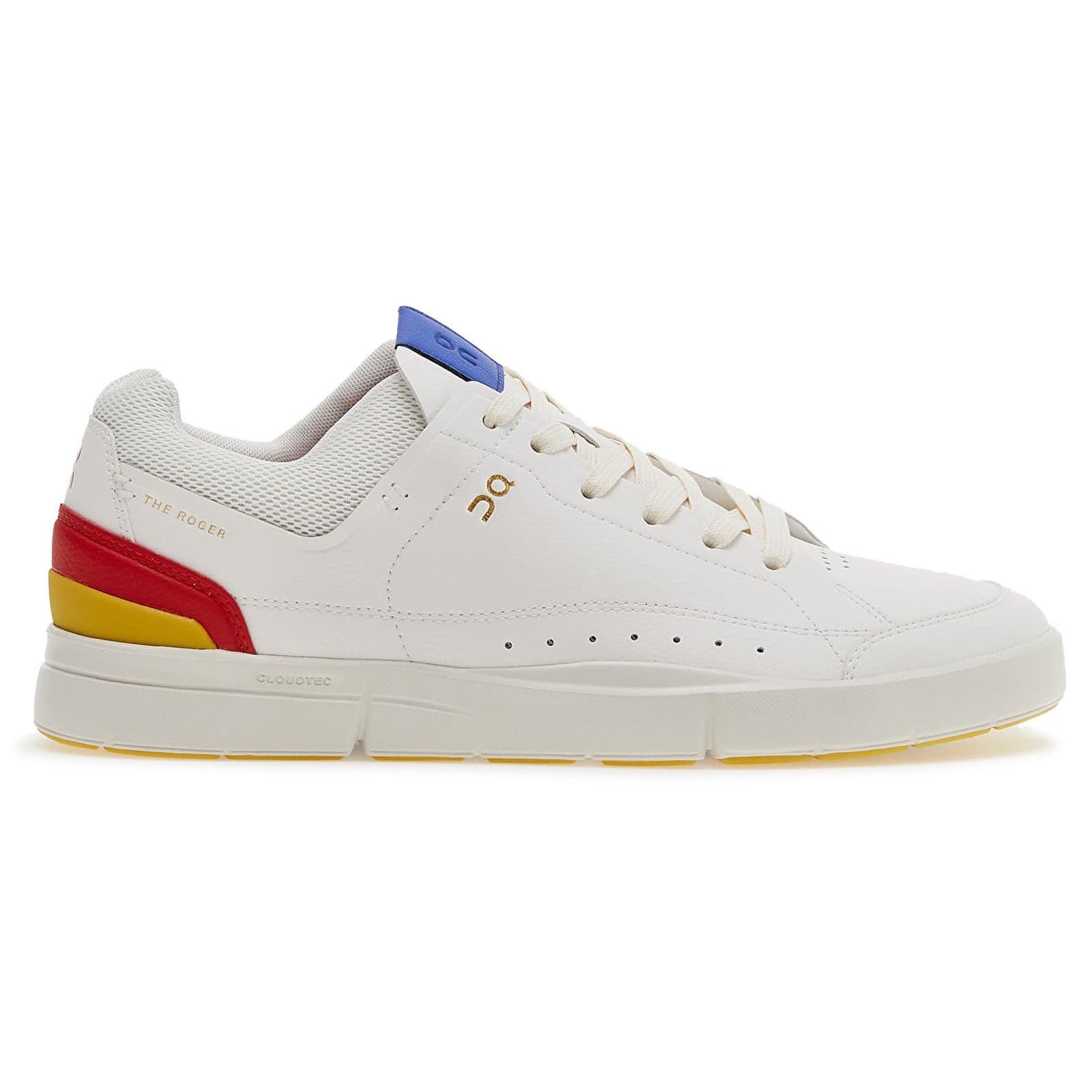 On The Roger Centre Court Synthetic Leather Mens Trainers#color_white mustard