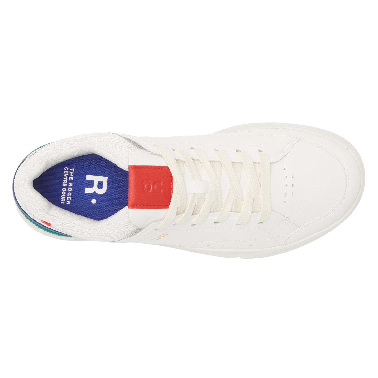 On The Roger Centre Court Synthetic Leather Womens Trainers#color_white emerald