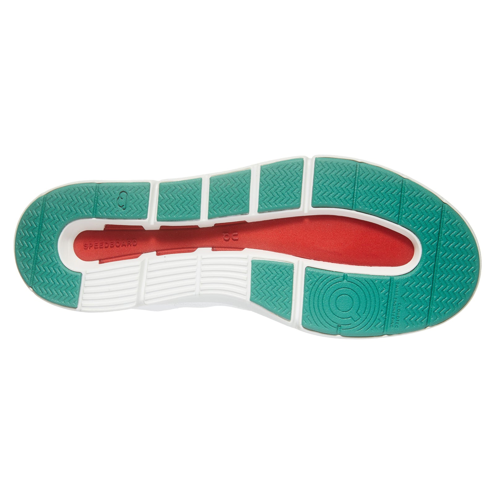 On The Roger Centre Court Synthetic Leather Womens Trainers#color_white emerald