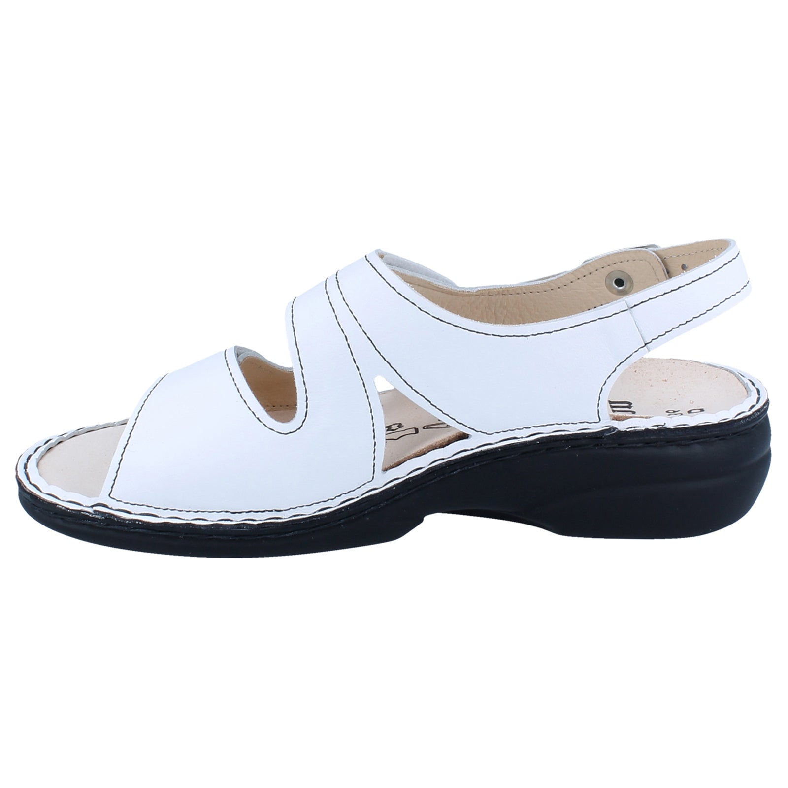 Finn Comfort Milos Leather Womens Sandals#color_white