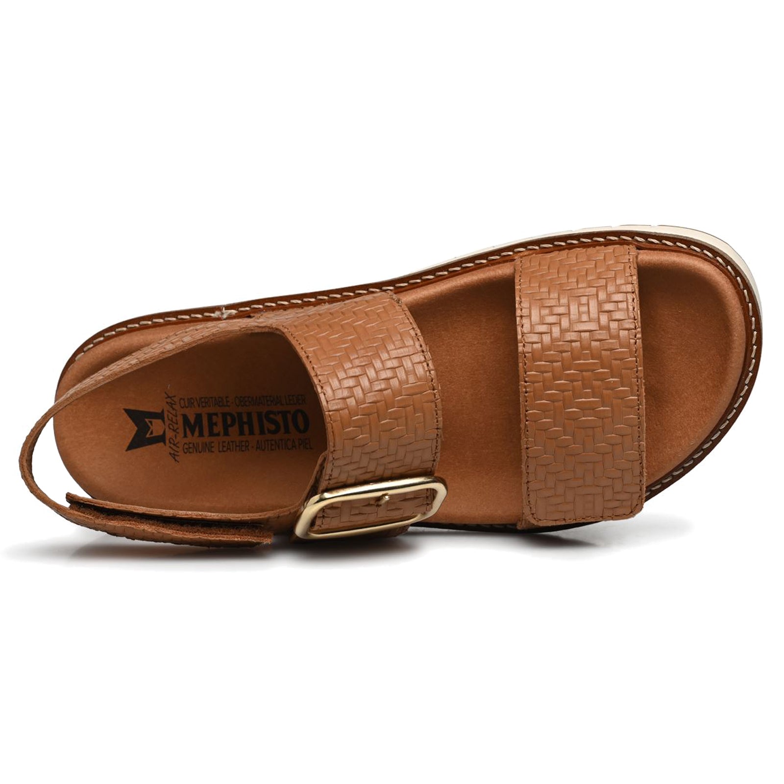 Mephisto Belona Leather Womens Sandals#color_brandy