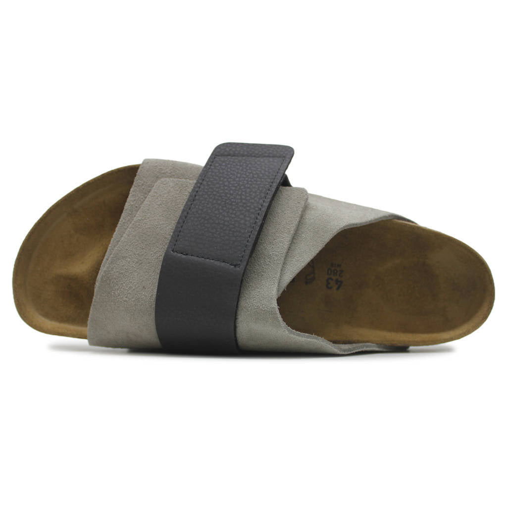Birkenstock Kyoto Nubuck Leather Unisex Sandals#color_stone coin
