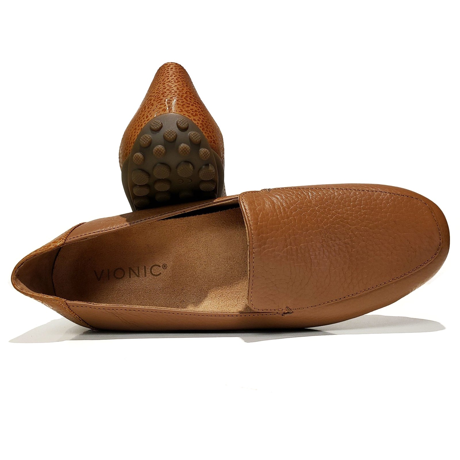 Vionic Elora Leather Womens Shoes#color_toffee