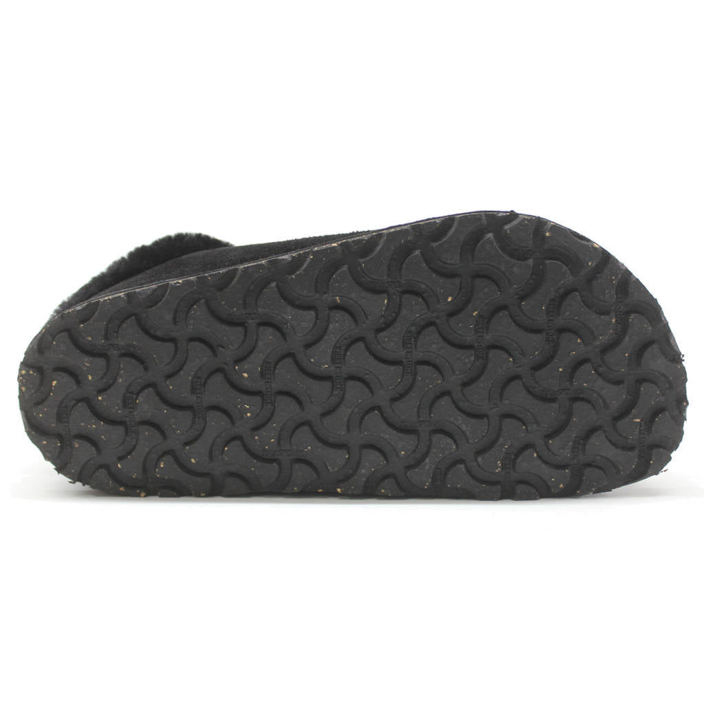 Birkenstock Zermatt Premium Shearling Suede Leather Unisex Sandals#color_black black