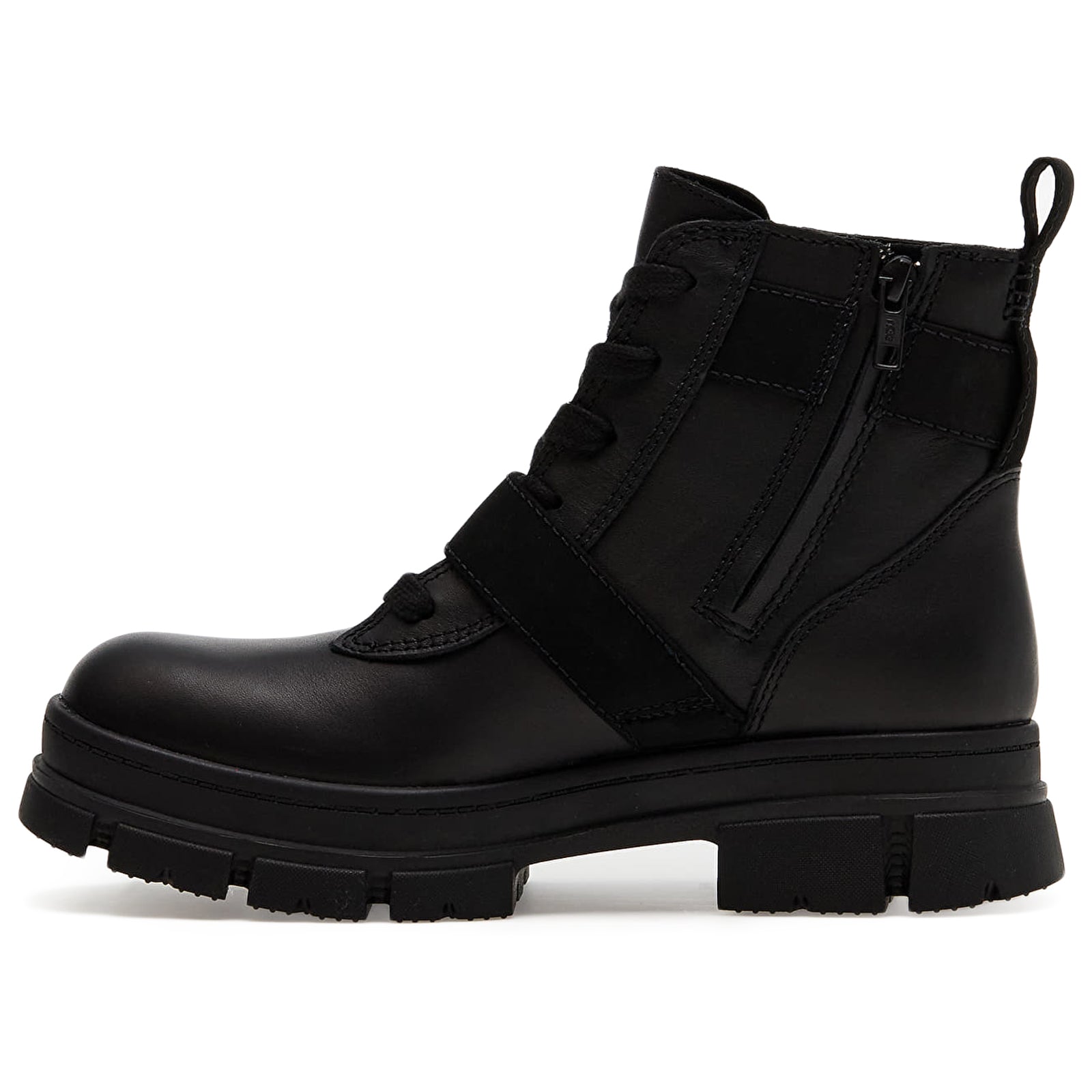Ugg Ashton Lace Up Leather Nubuck Womens Boots#color_black