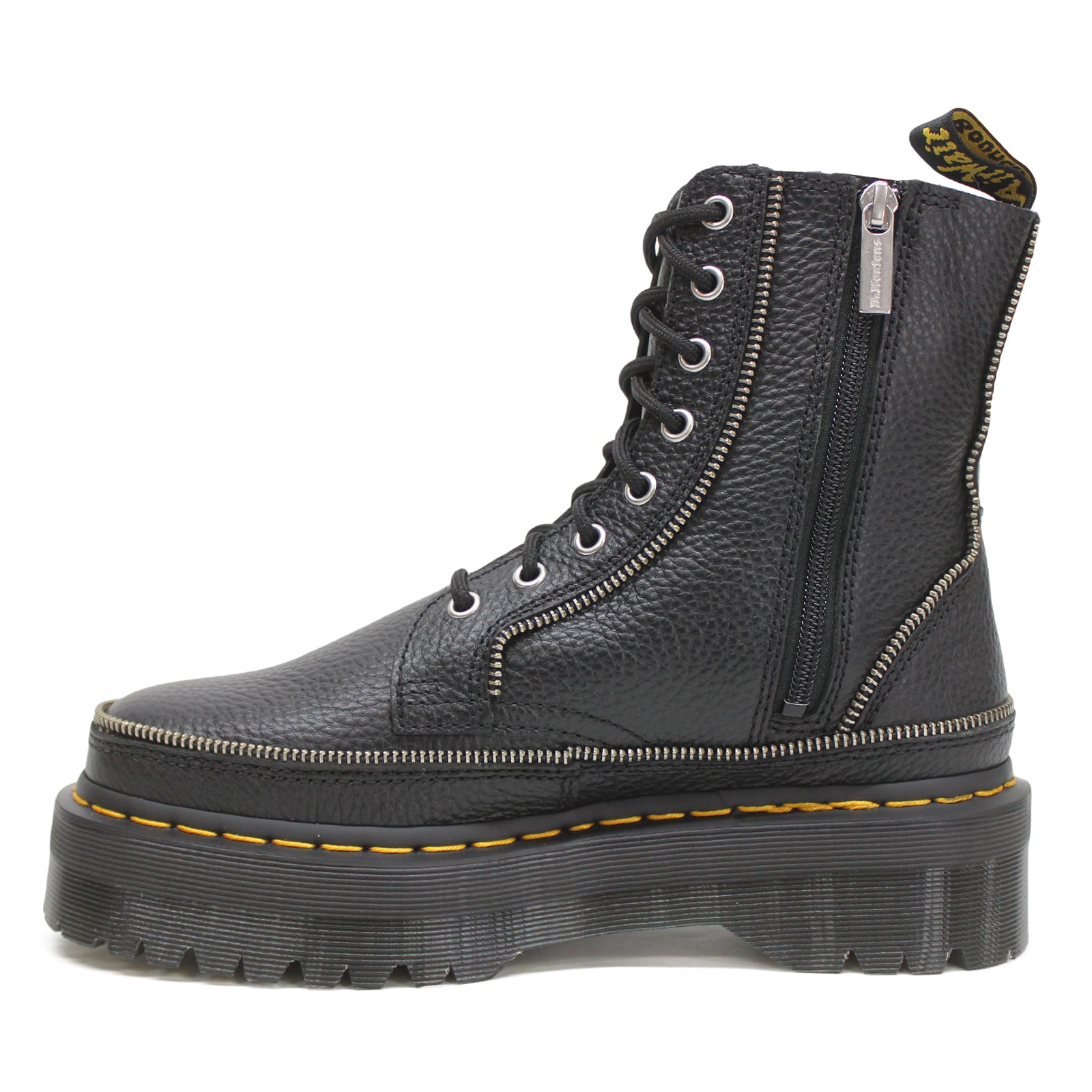 Dr. Martens Jadon Zip Milled Nappa Leather Womens Boots#color_black