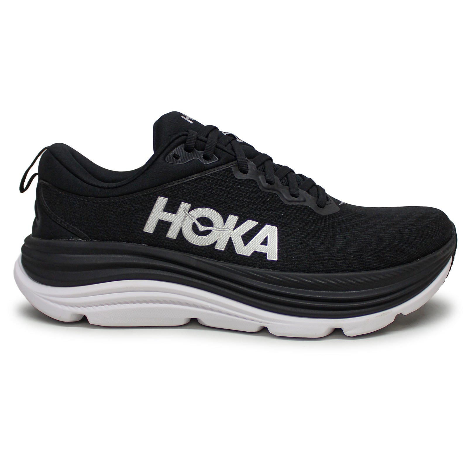 Hoka Gaviota 5 1127929-BWHT Textile Synthetic Mens Trainers - Black White - 8.5#color_black white