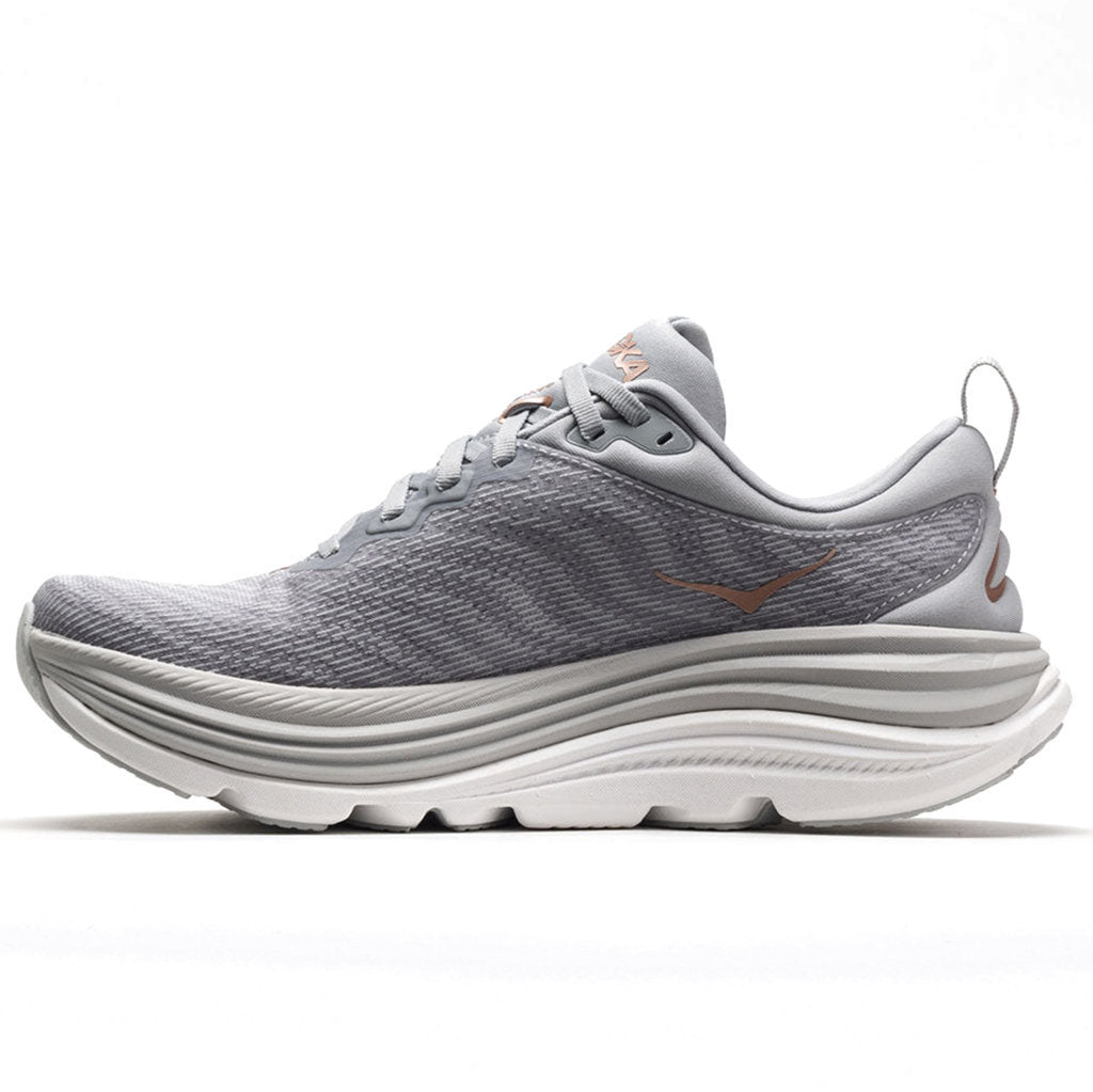 Hoka One One Gaviota 5 Textile Synthetic Womens Trainers#color_harbor mist rose gold