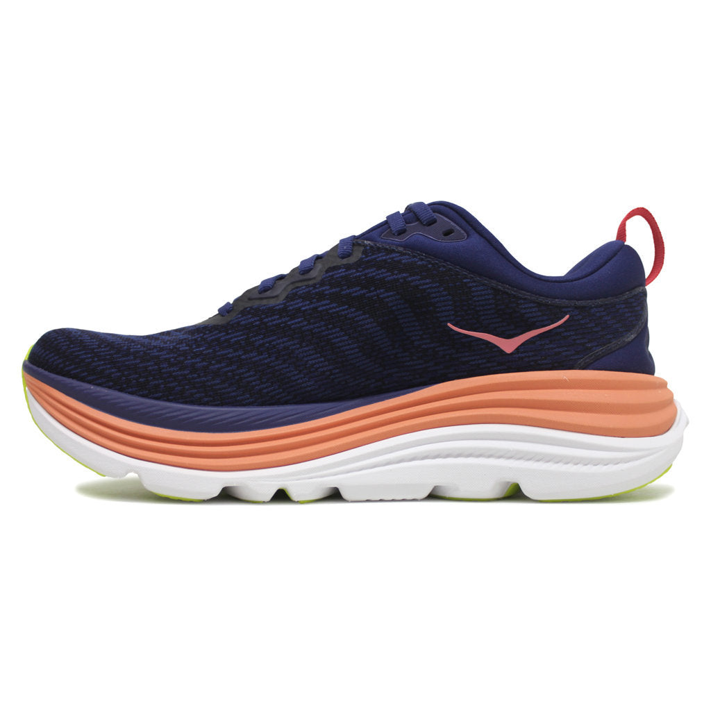 Hoka One One Gaviota 5 Textile Synthetic Womens Trainers#color_evening sky coral