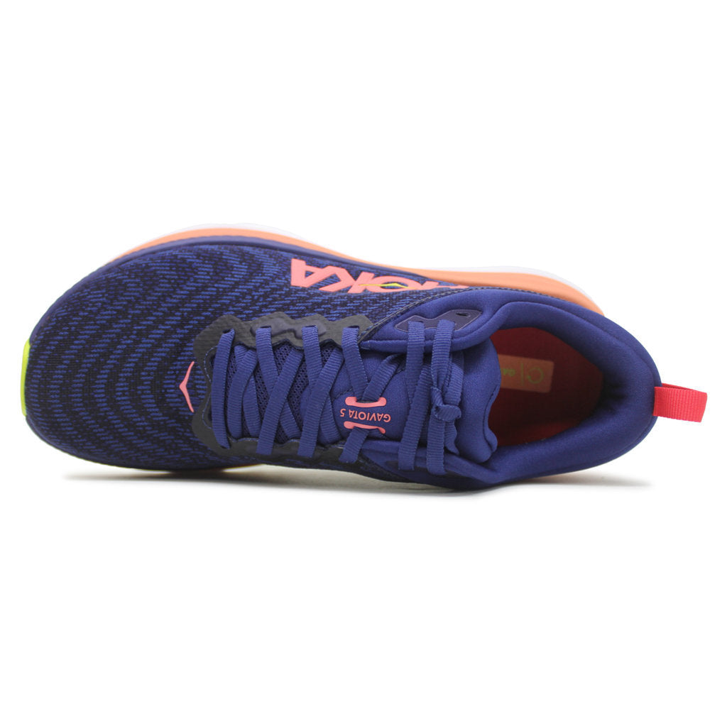 Hoka One One Gaviota 5 Textile Synthetic Womens Trainers#color_evening sky coral